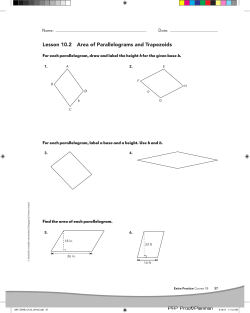 Lesson 10.2 Area of Parallelograms and Trapezoids