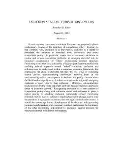 Exclusion as a Core Principle of Antitrust