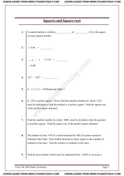 Squares and Square root
