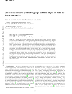 Concentric network symmetry grasps authors` styles in word