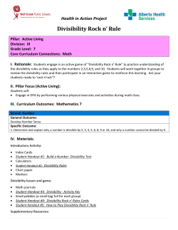 Divisibility Rock n` Rules - Wolf Creek Public Schools