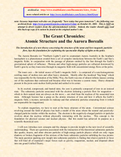 The Grant Chronicles: Atomic Structure and the Aurora Borealis