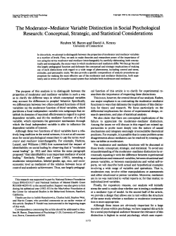 The Moderator-Mediator Variable Distinction in