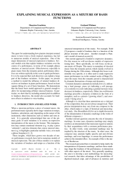 explaining musical expression as a mixture of