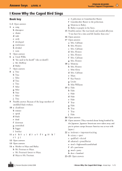 I Know Why the Caged Bird Sings