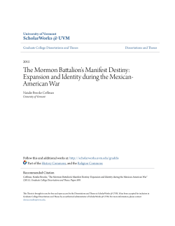 The Mormon Battalion`s Manifest Destiny