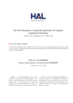 On the frequency of partial quotients of regular continued fractions