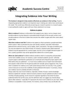 Integrating Evidence into Your Essay