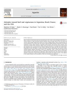 Attitudes toward beef and vegetarians in Argentina, Brazil, France