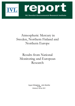 Atmospheric Mercury in Sweden, Northern Finland and Northern