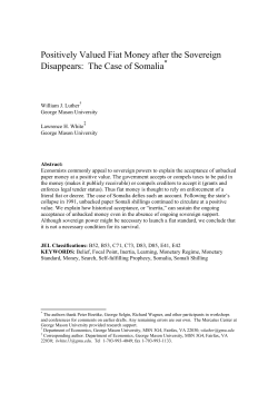 Positively Valued Fiat Money after the Sovereign Disappears: The