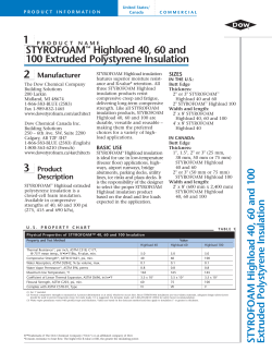 STYROFOAM Highload 40, 60 and 100 Extruded
