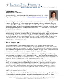 Concentration Risk: The Rule of Diversification When managing