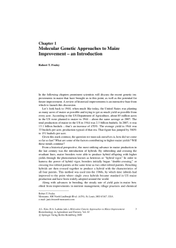 Molecular Genetic Approaches to Maize Improvement &ndash; an