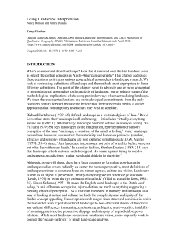 Doing Landscape Interpretation