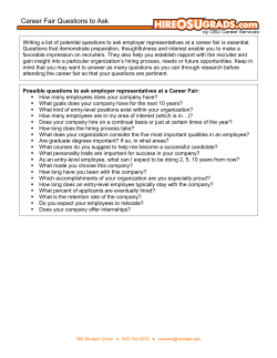 Career Fair Questions to Ask