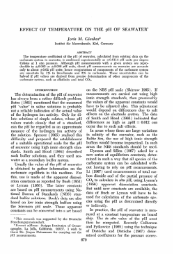 EFFECT OF TEMPERATURE ON THE pH OF SEAWATER