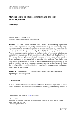 Merleau-Ponty on shared emotions and the joint