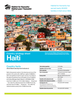Haiti country strategy sheet