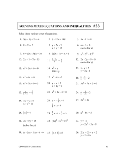 SOLVING MIXED EQUATIONS AND INEQUALITIES #33