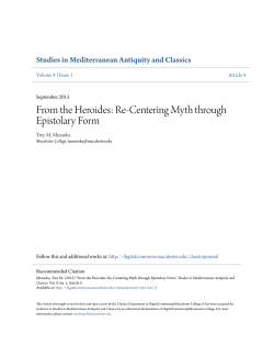 Re-Centering Myth through Epistolary Form