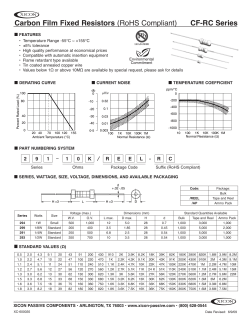 Carbon Film Fixed Resistors (RoHS Compliant) CF-RC Series