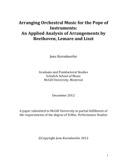 Arranging Orchestral Music for the Pope of