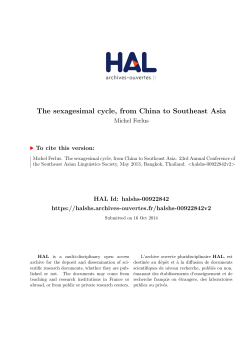 The sexagesimal cycle, from China to Southeast Asia
