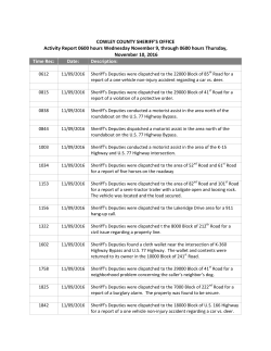 11/10/2016 Sheriff`s News Release