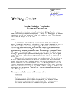 Avoiding Plagiarism - Tidewater Community College