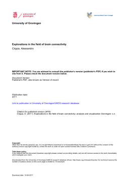 University of Groningen Explorations in the field of brain