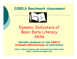 Dynamic Indicators of Basic Early Literacy Skills