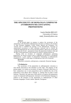 The specificity of Romanian compound anthroponyms