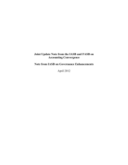 Joint Update Note from the IASB and FASB on Accounting