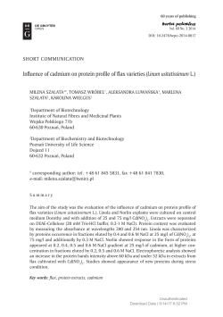 Influence of cadmium on protein profile of flax varieties