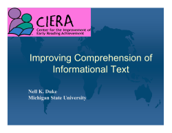 Improving Comprehension of Informational Text