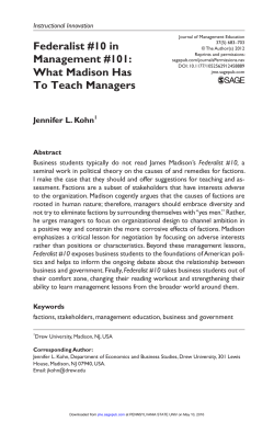 Federalist #10 in Management #101: What Madison