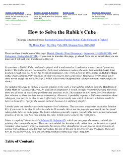 How to Solve the Rubik`s Cube