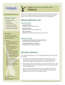 Teacher`s Guide: Puberty (Grades 6 to 8)
