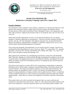 Humboldt 100 Interviews Report