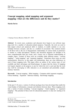 Concept mapping, mind mapping and argument mapping: what are