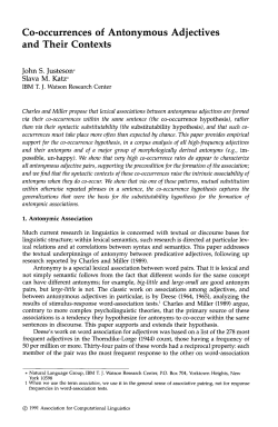 Co-occurrences of Antonymous Adjectives and Their Contexts