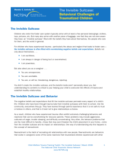 The Invisible Suitcase: Behavioral Challenges of Traumatized