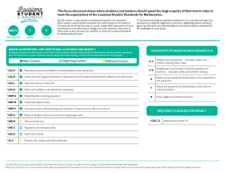 This focus document shows where students and teachers should