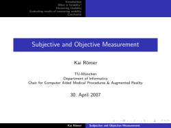 Subjective and Objective Measurement