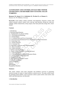 Automation and Control of Electric Power Generation