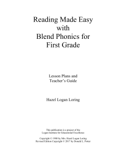 Reading Made Easy with Blend Phonics for First Grade