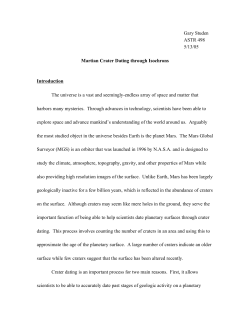 Gary Studen ASTR 498 5/13/05 Martian Crater Dating through