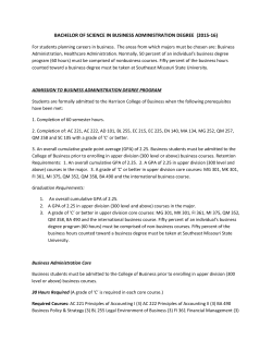 Bulletin Degree Information - Southeast Missouri State University
