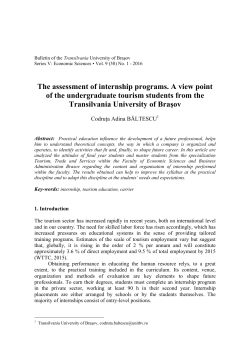 The assessment of internship programs. A view point of the